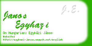 janos egyhazi business card
